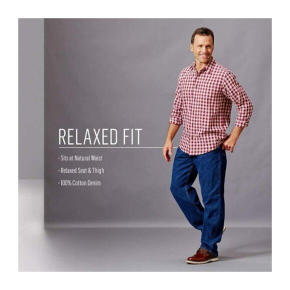 Wrangler Authentics Men's Big & Tall Regular Fit Jean Dark Rinse Blue SZ 36/36 - Picture 6 of 8